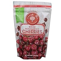 Dried Unsweetened Montmorency Tart Cherries - No Added Sugar - 8oz Bag -100% Domestic, All Natural, Kosher Certified, Gluten Free, and GMO Free - Packed in a Resealable Pouch