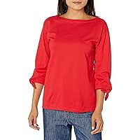 Jones New York Women's Serenity Knit Boat Neck Tie Sleeve Top