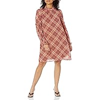 Tommy Hilfiger Womens Shift Chiffon Long Sleeve Ruffle Neck Dress