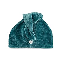 Goody Planet Turban Towel, 1 Count - Green - Protect Your Hairstyle While Remaining Comfortable - Hair Accessories for Men, Women, Boys, & Girls - Made with Recycled Ocean-Bound Plastic