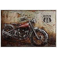 Empire Art Direct Motorcycle Iron Wall Art 3D Metallic Hand Painted Sculpture,Ready to Hang,Living Room, Bedroom ＆ Office, 24 in. x 1.6 in. x 16 in, Brown