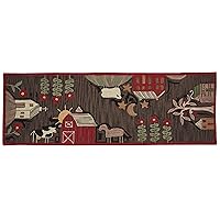 Park Designs Farm Life Country Hooked Rug Runner 2 ft x 6 ft