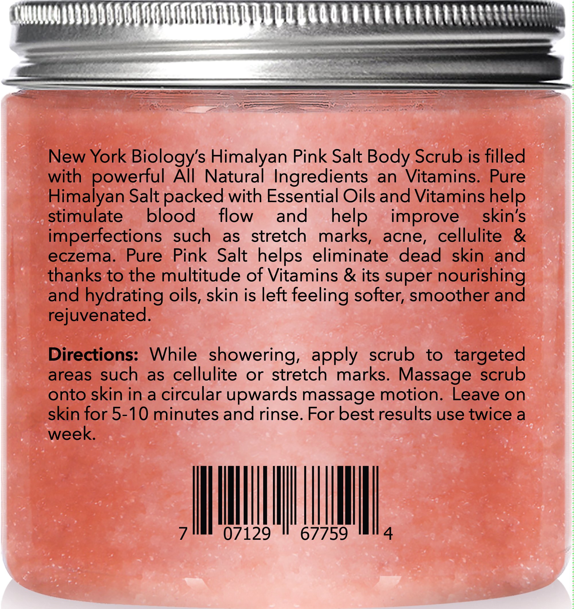 Himalayan Salt Body Scrub - Huge 12 OZ - 100% All Natural – Moisturizing Deep Cleansing Exfoliator with Lychee Oil & Sweet Almond Oil