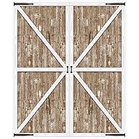 Beistle 6' x 5' Rustic Western Barn Door Photography Background Farm Theme Photo Shoot Backdrop For Birthday, Baby Showers, Wedding Day Décor, Brown/White/Black