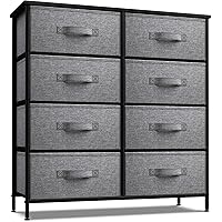 Sorbus Dresser with 8 Drawers - Chest Organizer Unit with Steel Frame Wood Top & Handle Easy Pull Fabric Bins for Clothes - Large Storage Furniture for Bedroom, Hallway, Living Room, Nursery & Closet