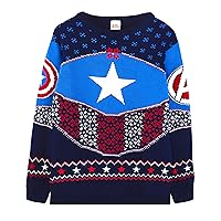 Captain America Marvel Shield Blue/Red Knitted Jumper Sweater
