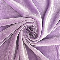 Princess Light Lavender Polyester Spandex Stretch Velvet Fabric by The Yard for Tops, Dresses, Skirts, Dance Wear, Costumes, Crafts - 10001, Purple, Qtr Yard (58x9'')