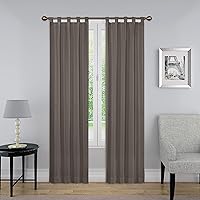 PAIRS TO GO Montana Modern Decorative Tab Top Window Curtains for Bedroom or Living Room (2 Panels), 30