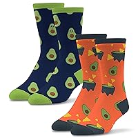Socktastic mens Avocado - 2 Pack of Funny Novelty Socks, Casual Crew Fits Shoe Size 8-13 Socks, Avocado and Guac, Large US
