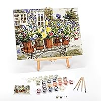 Ledgebay Paint by Numbers Kit for Adults: Beginner to Advanced Number Painting Kit - Kits Include - Ritas Pansies, 12