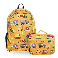 Wildkin 15 Inch Kids Backpack Bundle with Lunch Box Bag (Under Construction)