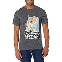 Disney Men's Beauty and The Beast Poster Logo Graphic T-Shirt