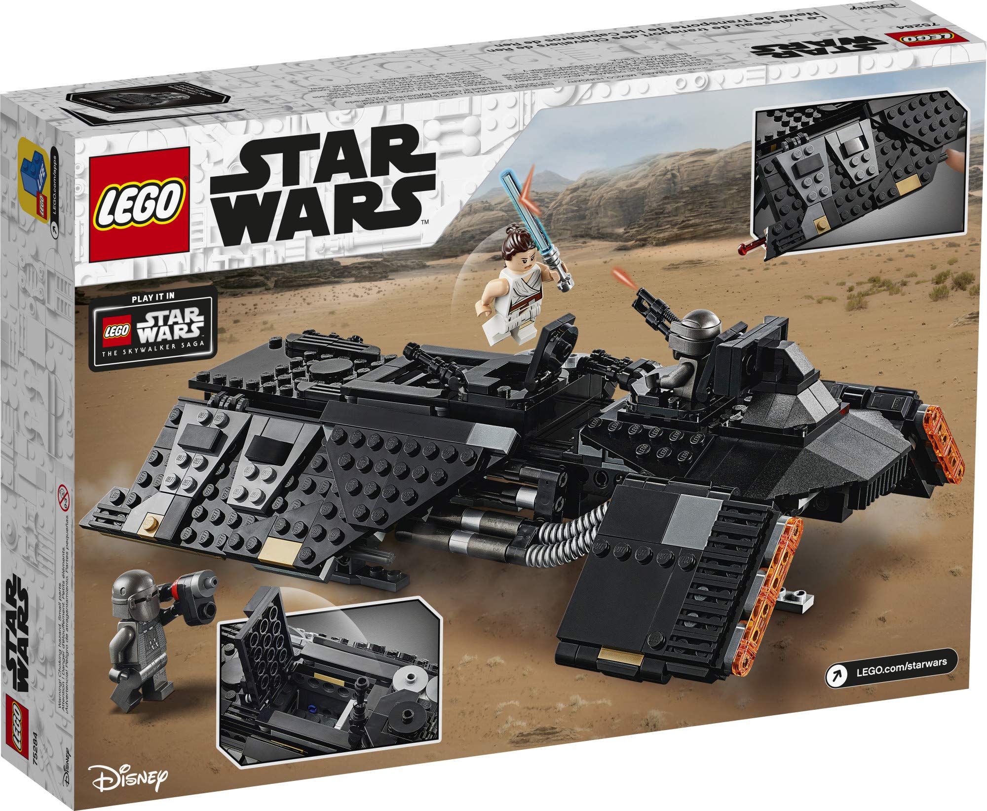 LEGO Star Wars: The Rise of Skywalker Knights of Ren Transport Ship 75284 Spacecraft Set, Features Knights of Ren and Rey Minifigures to Role-Play Star Wars Missions (595 Pieces)