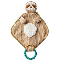 Mary Meyer Knitted Nursery Lovey with Silicone Teether, 10-Inches, Sloth