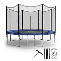 YSSOA Trampoline 12FT for Kids with Safety Enclosure Net Wind Stakes 400LBS Weight Capacity Recreational Trampolines