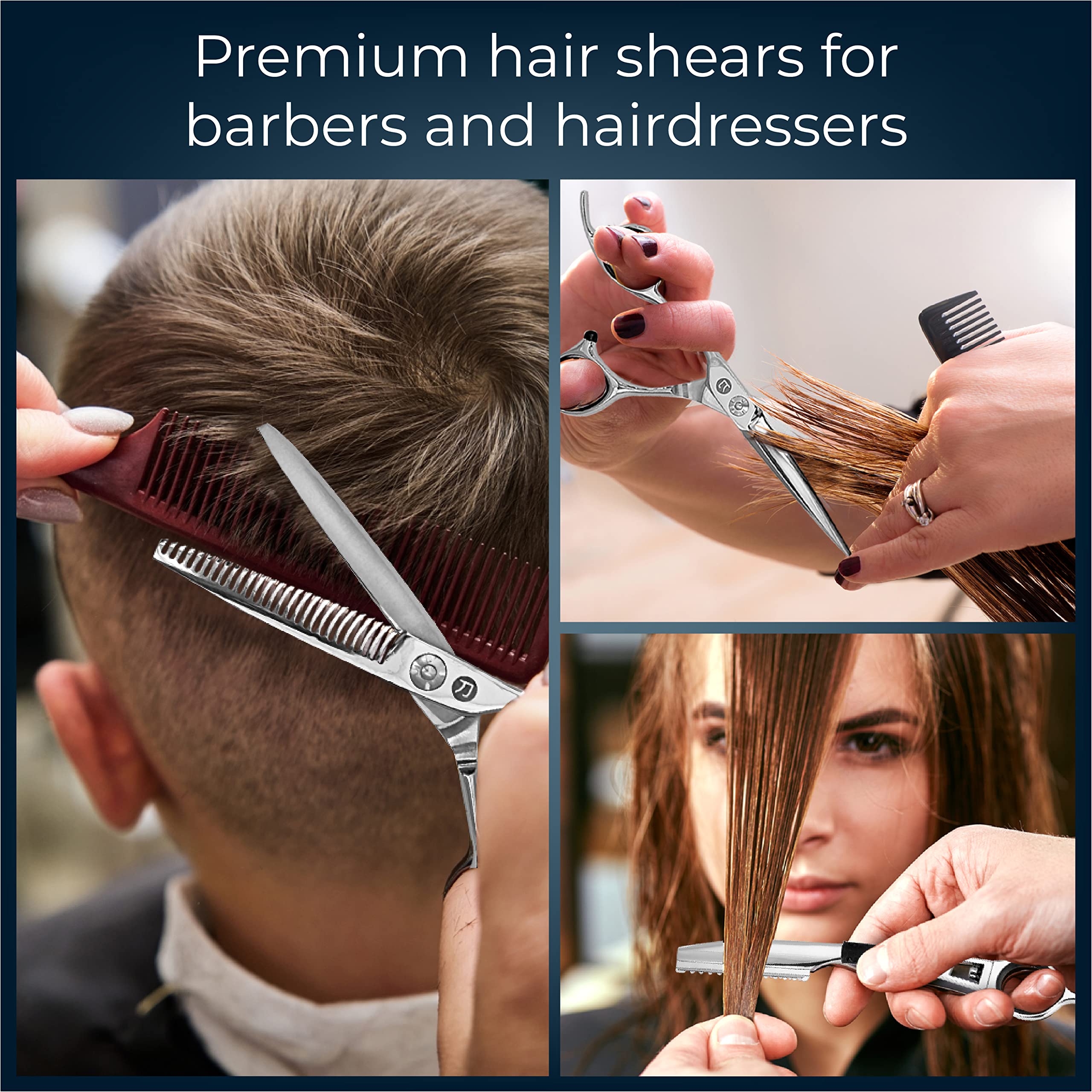 Saki Ha Professional Hair Shears Set 6.0 Inch - Includes Hair Scissors, Thinning Shears and Razor - Handmade from Japanese Steel