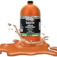 Pouring Masters Tangerine Metallic Pearl Acrylic Ready to Pour Pouring Paint – Premium 64-Ounce Pre-Mixed Water-Based - For Canvas, Wood, Paper, Crafts, Tile, Rocks and more