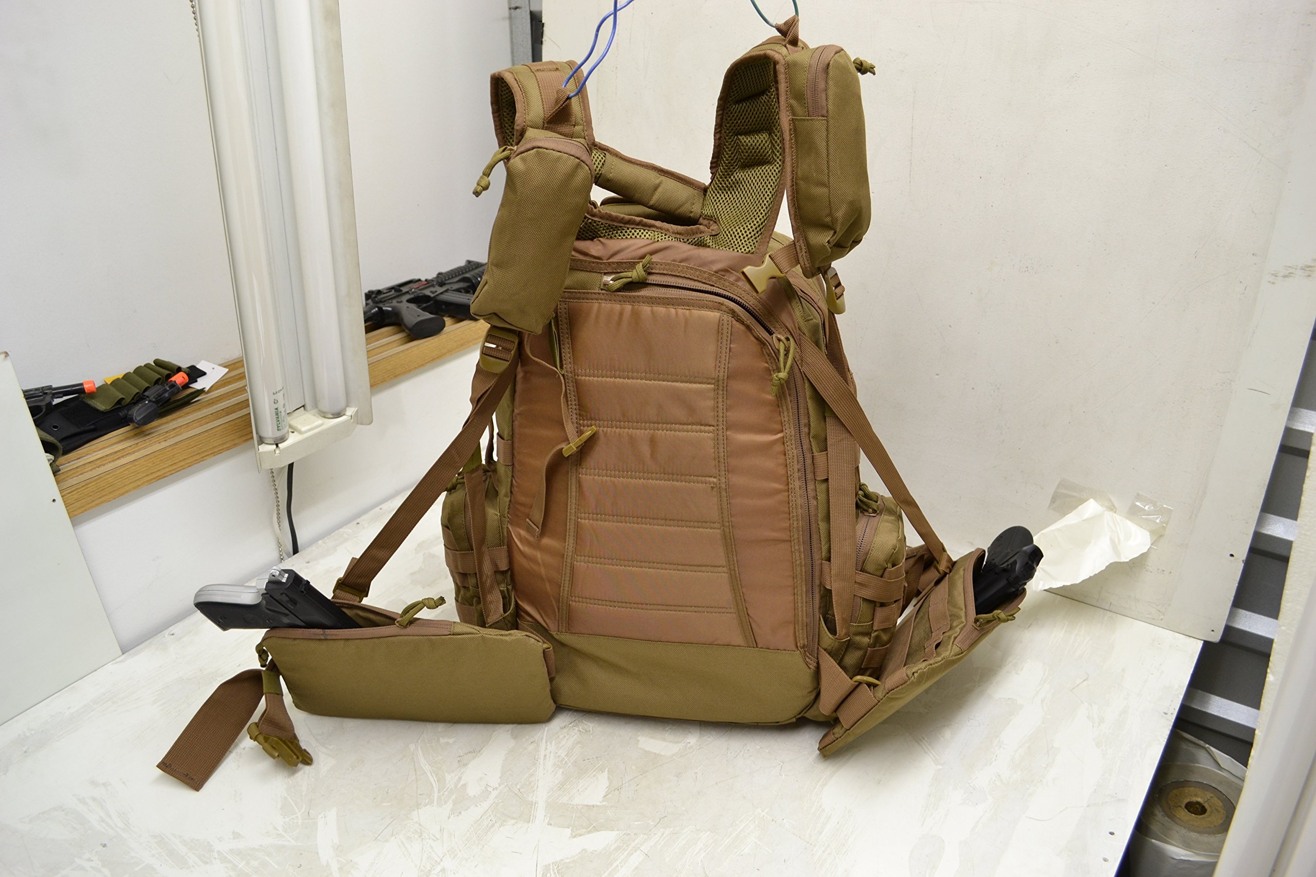 Explorer Large Backpack 22 Inches Detachable Pistol Waist Pouches B12-CT,Tan
