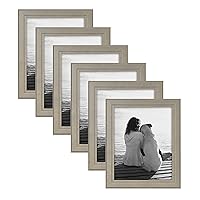 Kieva Solid Wood Picture Frame, Gray 8x10, Pack of 6
