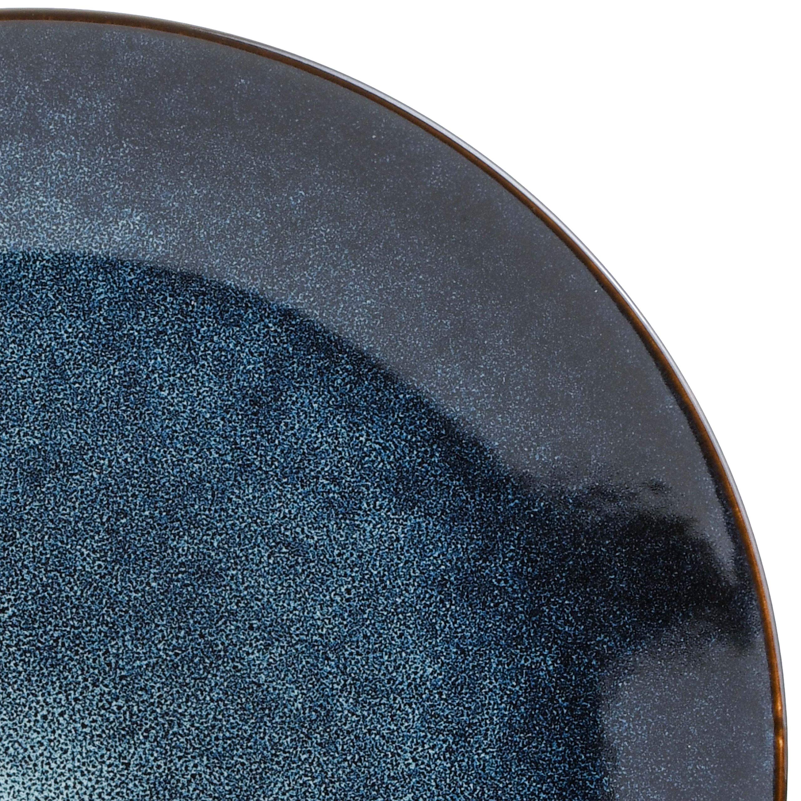 Gibson Elite Matisse 16 Piece Double Bowl Dinnerware Set, Cobalt Blue