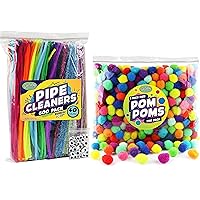Carl & Kay 350 Pom Poms 1 Inch & 600 Pipe Cleaners with 124 Googly Eyes