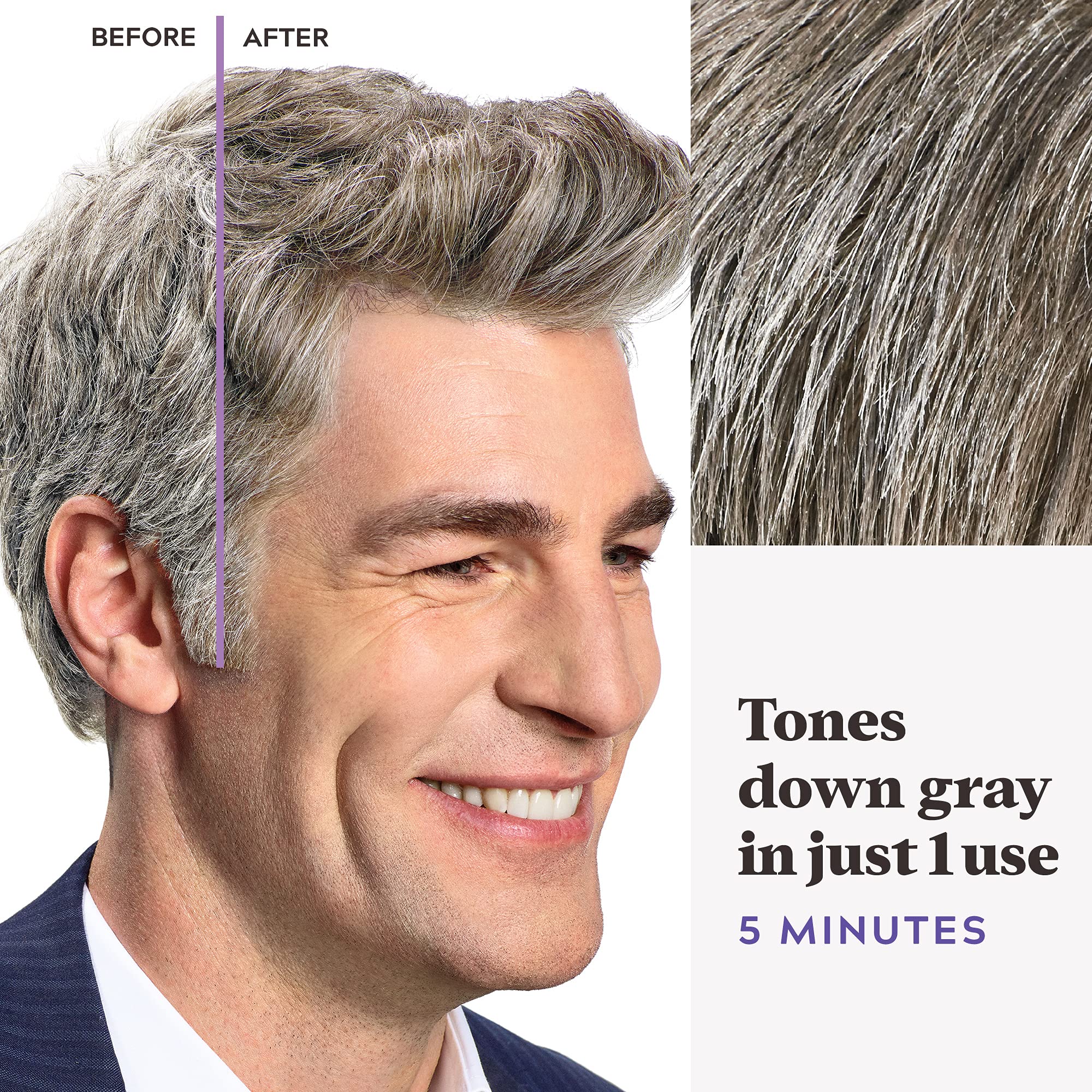 Just For Men Touch of Gray, Mens Hair Color Kit with Comb Applicator for Easy Application, Great for a Salt and Pepper Look - Light Brown, T-25, Pack of 1