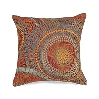 Liora Manne Marina Indoor/Outdoor Power Loomed Easy Care Pillows, Circles Saffron