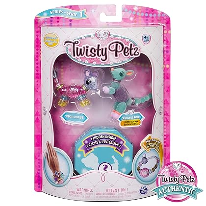 Twisty Petz – 3-Pack - Pixie Mouse, Radiant Roo and Surprise Collectible Bracelet Set for Kids