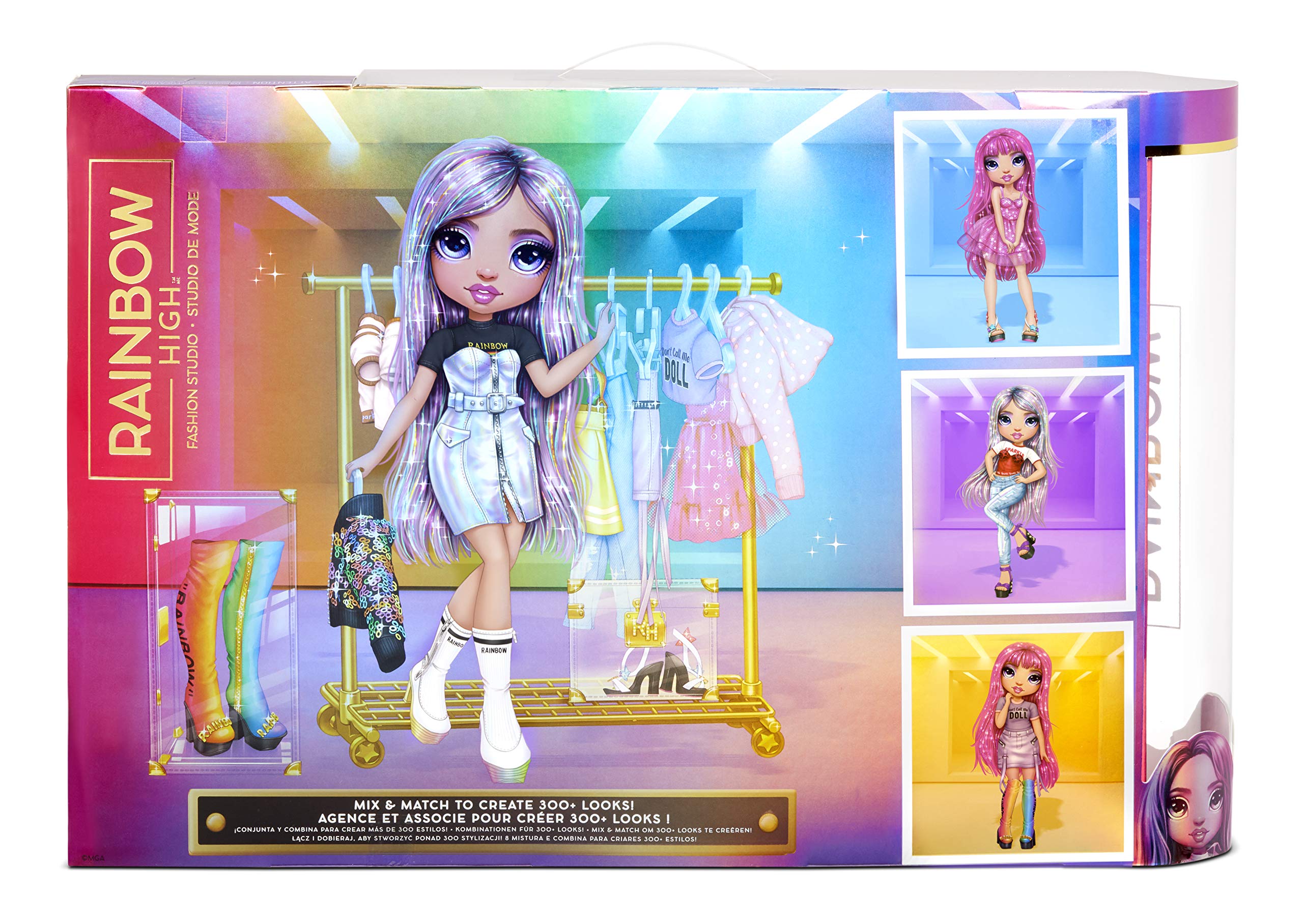 Rainbow High Fashion Studio with Avery Styles Fashion Doll Playset Includes Designer Outfits & 2 Sparkly Wigs for 300+ Looks, Gifts for Kids & Collectors, Toys for Kids Ages 6 7 8+ to 12 Years Old