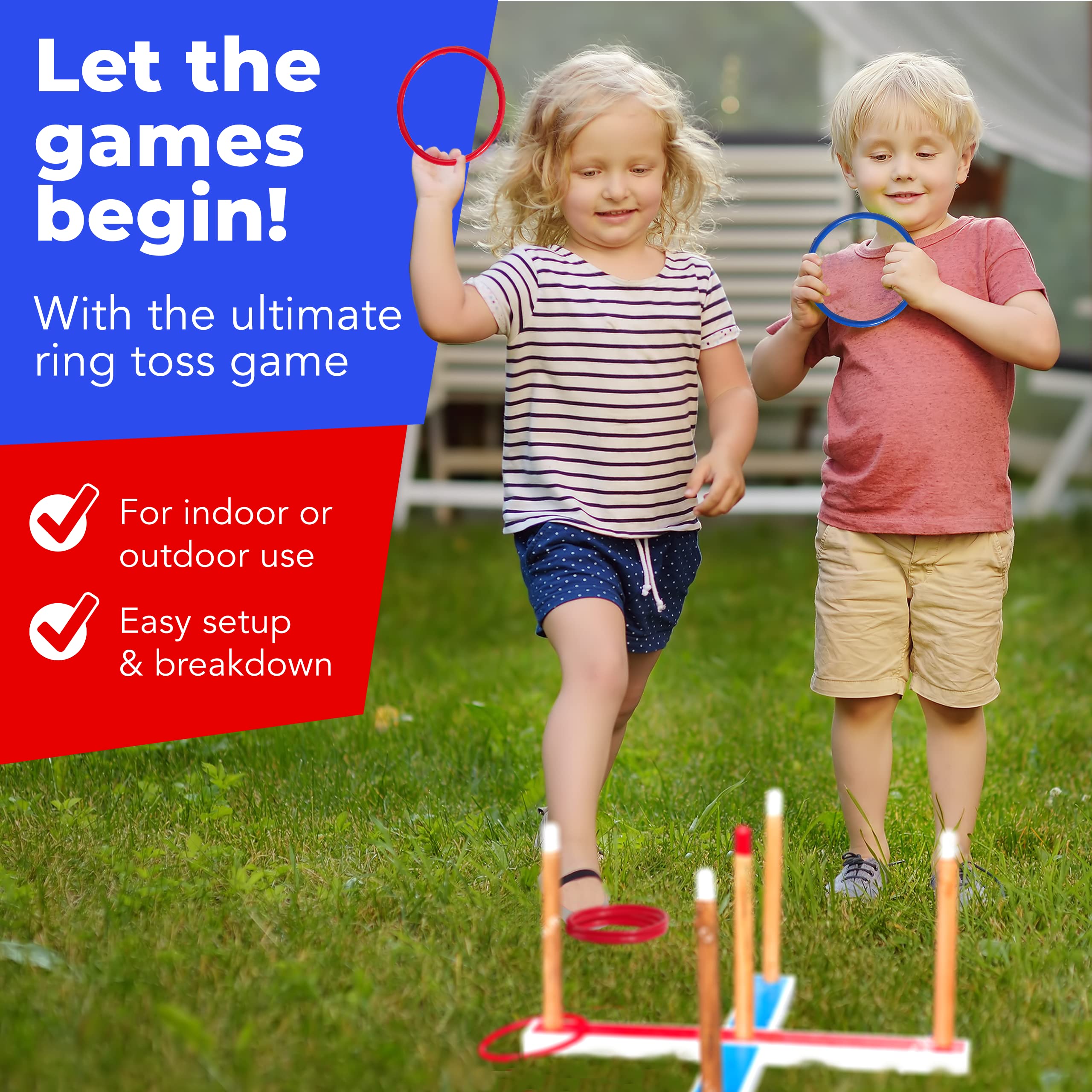 Elite Sportz Ring Toss Games for Kids - Outdoor Yard Game for Adults & Family - Backyard Toys, Outdoor Games, Yard Games, Backyard Games, Lawn Games, Outdoor Toys For Kids Ages 4-8, Outdoor Toys