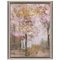 PREMIUS Pink and Red Forest with Gold Foil Plating Wall Art, Look Whimsical and has a Touch of Flair that Add an Elegant Decorative Touch to Any Living Room, Bedroom, or Dining Room 13x17 Inches