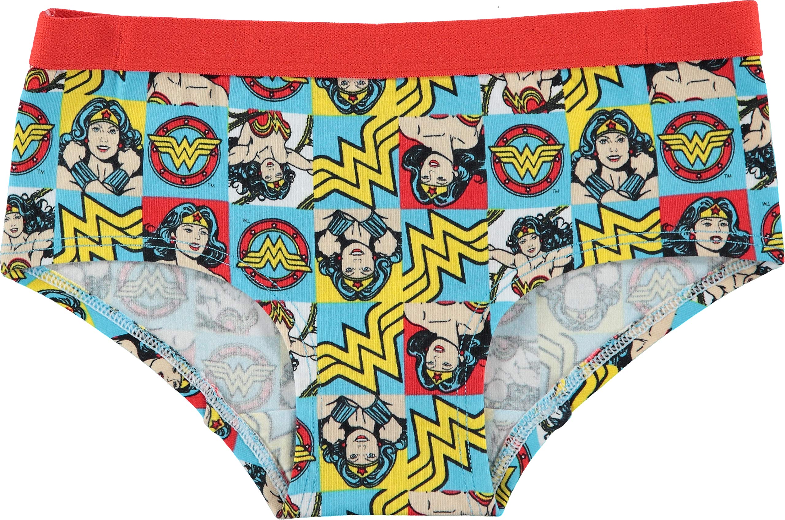 DC Comics Girls' Superhero Underwear with Wonder Woman, Batman, Superman Logos and Comic Prints Sizes 4, 6, 8, 10