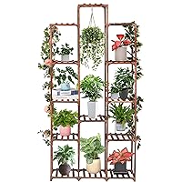 XXXFLOWER Plant Stand Indoor Outdoor 13 Tiers Wood Plant Shelf for Multiple Plants ，Large Plant Rack for Window Garden Balcony Patio Porch Living Room