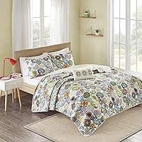Mi Zone Cozy Quilt Set, Casual Modern Vibrant Color Design All Season Teen Bedding, Coverlet Bedspread, Decorative Pillow, Girls Bedroom Décor, Full/Queen, Tamil Colorful Paisley 4 Piece