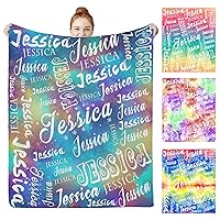 Personalized Blanket for Kids Boys Girls Toddler Personalized Name Blanket Custom Blanket with Name for Adults Men Women Personalized Baby Blankets for Christmas Birthday Shower Gifts 30