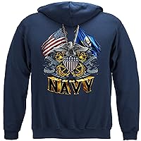 Erazor Bits USN men HOODIE | Double Flag USN U.S. Navy Hooded Sweat shirt MM2152SW