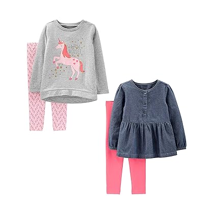 Simple Joys by Carter's Toddlers and Baby Girls' 4-Piece Long-Sleeve Shirts and Pants Playwear Set