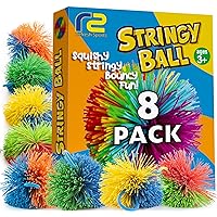 Kooosh Balls for Kids 8 Pack - Kooosh Ball Stress Relief Monkey Balls Fidget Toy For Kids - Toss & Catch Monkey Stringy Balls & Sensory Toys For All Ages of Boys & Girls 4 5 6 7 8 9 10 11 12 Year Olds