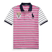 Polo Ralph Lauren Boy`s Big Pony Crest Stripe Mesh Cotton Polo Shirt