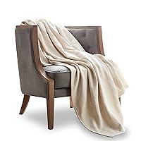 Vellux 100% Cotton Blanket - Soft, Breathable, Cozy & Lightweight Thermal Blanket – All-Season King Size Blanket Perfect for Layering Bed, Couch & Sofa - Hotel Quality (90 x 108 Inch, Ivory)