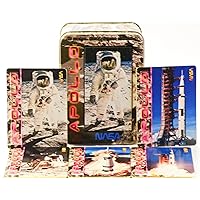 1996 - Metallic Impressions Inc - NASA - Apollo : 5 Metal Collector Cards - In Collectible Tin - Cards Have Beautiful