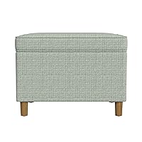 Home Decor | Dinah Collection Modern Storage Ottoman | Ottoman with Storage for Living Room & Bedroom(Green Sage Mini Grid Pattern)