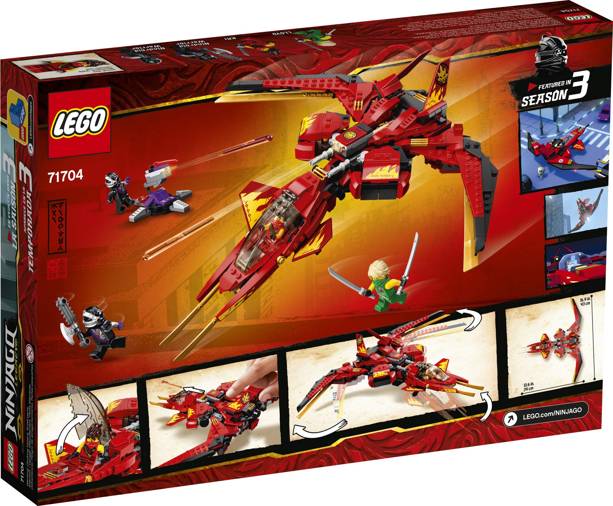LEGO NINJAGO Legacy Kai Fighter 71704 Building Set for Kids Featuring Ninja Action Figures (513 Pieces)