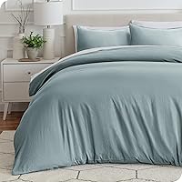 Bare Home Washed Duvet Cover - Queen Size - Premium 1800 Ultra-Soft Brushed Microfiber - Hypoallergenic, Easy Care, Stain Resistant (Queen, Washed Slate)