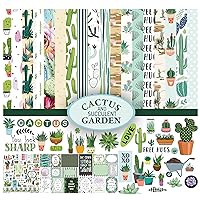 Inkdotpot Cactus and Succulent House Plants Theme Collection Double-Sided Scrapbook Paper Kit Cardstock 12