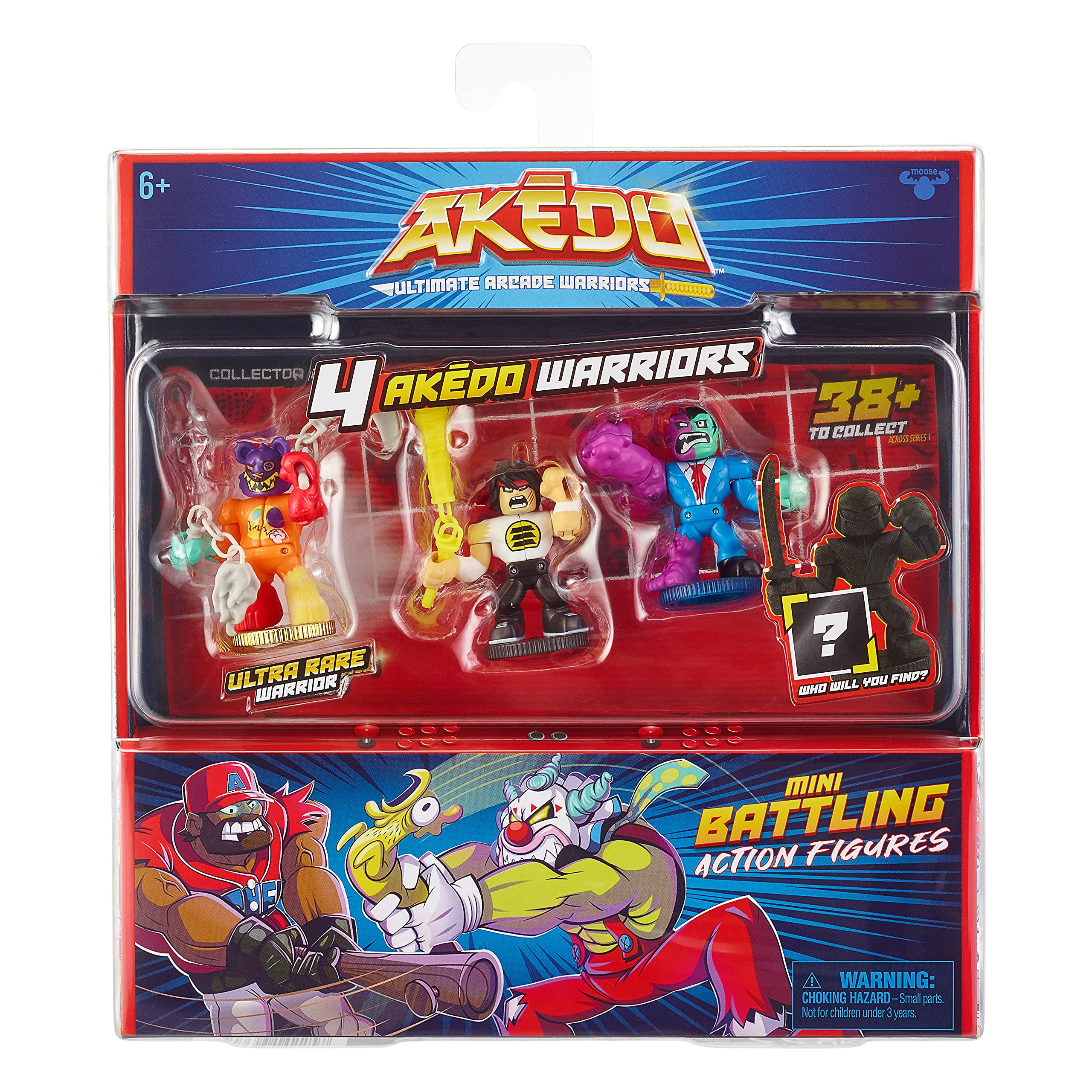Akedo Ultimate Arcade Warriors - Starter Pack & Warrior Collector Pack Bundle Pack - Mini Battling Action Figures - Ready, Fight, Split Strike | Amazon Exclusive