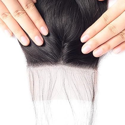 Beaudiva Hair Brazilian Human Hair Body Wave 3 Bundles with Closure (20 22 24+18) Unprocessed Brazilian Body Wave Human Hair Double Weft with Lace Closure 4×4 Free Part
