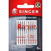 SINGER Universal Regular & Ball Point Sewing Machine Needles, Sizes 80/12, 90/14, 100/16-10 Count