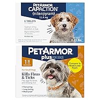PetArmor CAPACTION Oral Flea Treatment for Dogs (6 Doses) + Bonus PetArmor Plus Topical Flea & Tick Treatment & Preventative for Dogs 5-22 lbs (1 Dose)