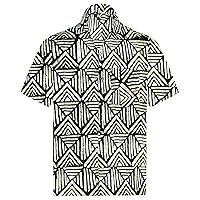 HAPPY BAY Men's Front Pocket Hawaiian Vacation Shirts Button Down Summer Beaches Tops Short Sleeve Stylish Hawaii Shirts Men